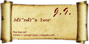 Jónás Ivor névjegykártya